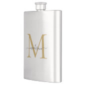 Einfache moderne Imitate Gold Monogram Girl Script Flachmann (Links)