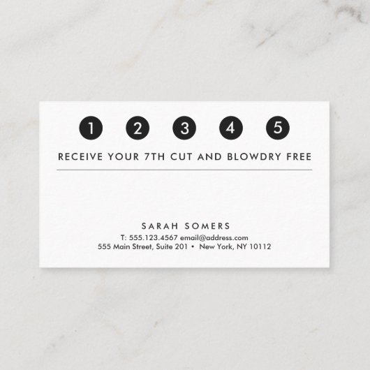 Einfache moderne IMITATE Silver Strip Loyalität 5 Treuekarte (Rückseite)