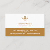 Einfache moderne Imker Apiarist Bearm Honey Bu Visitenkarte (Rückseite)