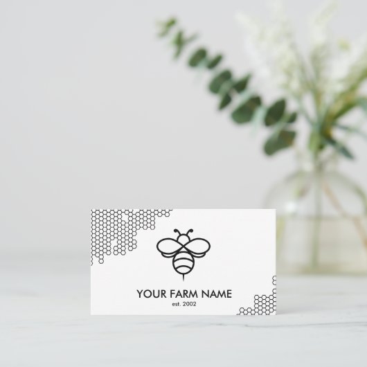 Einfache moderne Imkerin Apiarist Bearm Honey Visitenkarte (Stehend Vorderseite)