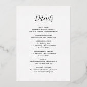 Einfache Moderne in einer Hochzeitsgolden-Rose Folieneinladung (Rückseite)