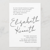 Einfache moderne Individuelle Name Schwarz-weiß Ho Einladung (Vorderseite)