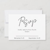 Einfache moderne Individuelle Name Schwarz-weiß Ho RSVP Karte (Vorderseite)