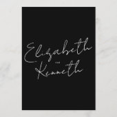 Einfache moderne Individuelle Namen Tuxedo White W Einladung (Rückseite)