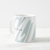 Einfache moderne Initial- und Namensgröße Grün & W Kaffeetasse (Vorderseite Links)