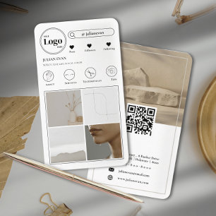Einfache moderne Instagramm Foto Collage Weiß Visitenkarte