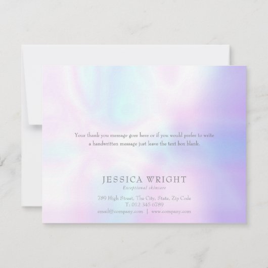 Einfache, moderne Iridescent Business Dankeschön C Dankeskarte (Rückseite)