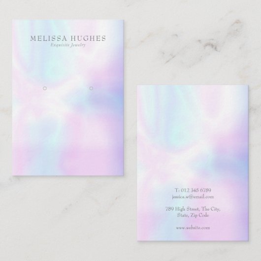 Einfache, moderne, irrisierende Earring-Display-Ka Visitenkarte (Vorne/Hinten)