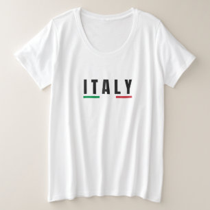 Einfache Moderne Italienisch Art Letter Souvenir Große Größe T-Shirt