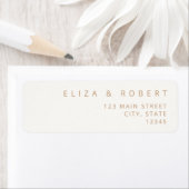 Einfache moderne Ivory Tan Wedding Rücksendeadress (Insitu)