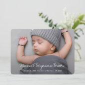 Einfache moderne Junge oder Mädchen Maßgeschneider Ankündigung (Stehend Vorderseite)