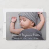 Einfache moderne Junge oder Mädchen Maßgeschneider Ankündigung (Vorderseite)