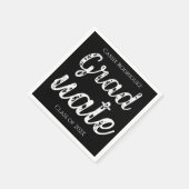 Einfache moderne Kalligrafie Abschluss Schwarz Serviette (Ecke)
