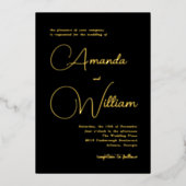 Einfache moderne Kalligrafie Folieneinladung (Vorderseite)