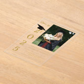 Einfache moderne Kalligrafie Foto Abschluss Acryleinladungen (Ablage )