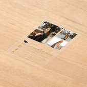 Einfache moderne Kalligrafie Foto Abschluss Acryleinladungen (Ablage )