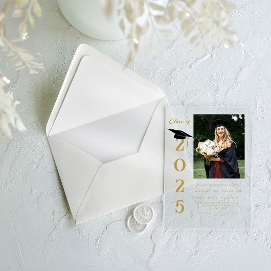 Einfache moderne Kalligrafie Foto Abschluss Acryleinladungen