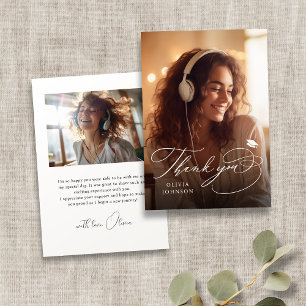 Einfache moderne Kalligrafie Foto Abschluss Dankeskarte
