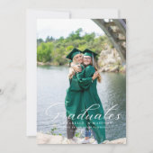 Einfache moderne Kalligrafie Foto Abschluss Einladung (Vorderseite)