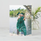 Einfache moderne Kalligrafie Foto Abschluss Einladung (Stehend Vorderseite)