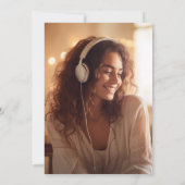 Einfache moderne Kalligrafie Foto Abschluss Einladung (Rückseite)