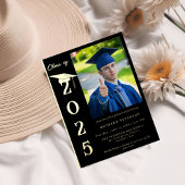 Einfache moderne Kalligrafie Foto Abschluss Folieneinladung