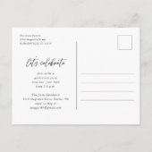 Einfache moderne Kalligrafie Foto Abschluss Postkarte (Rückseite)