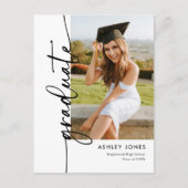 Einfache moderne Kalligrafie Foto Abschluss Postkarte (Vorderseite)