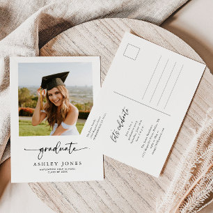 Einfache moderne Kalligrafie Foto Abschluss Postkarte