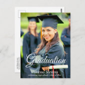 Einfache moderne Kalligrafie Foto Abschluss Postkarte (Vorne/Hinten)