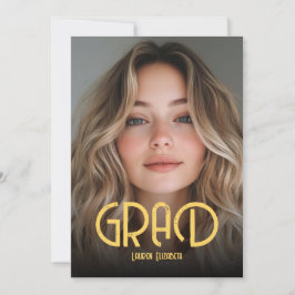 Einfache moderne Kalligrafie-Foto-Abschlussfeier Einladung