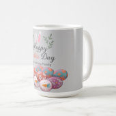 einfache moderne Kalligrafie Happy Oaster Familie Kaffeetasse (VorderseiteRechts)