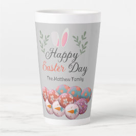 einfache moderne Kalligrafie Happy Oaster Familie Milchtasse