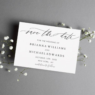 Einfache moderne Kalligrafie Hochzeit Vormerkung Save The Date