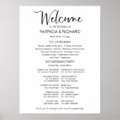Einfache moderne Kalligrafie-Hochzeitsprogramm-Taf Poster (Vorne)