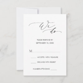 Einfache moderne Kalligrafie machen wir Hochzeit R RSVP Karte