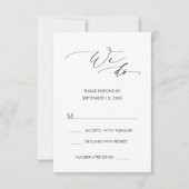 Einfache moderne Kalligrafie machen wir Hochzeit R RSVP Karte (Vorderseite)