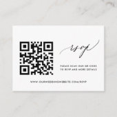 Einfache moderne Kalligrafie - RSVP QR Code Begleitkarte (Vorderseite)