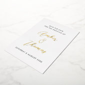 Einfache moderne Kalligrafie Save the Date Real Go Folieneinladung (Gedreht)