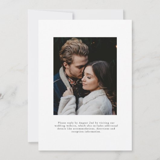 Einfache moderne Kalligrafie Script Zwei-Foto-Hoch Einladung (Rückseite)