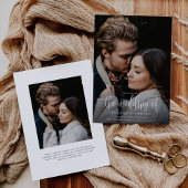 Einfache moderne Kalligrafie Script Zwei-Foto-Hoch Einladung