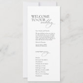 Einfache moderne Kalligrafie Weiße Hochzeitsprogra (Vorderseite)
