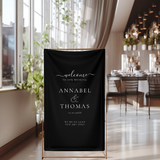 Einfache moderne Kalligrafie "Welcome" Hochzeit Banner