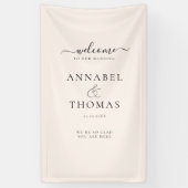 Einfache moderne Kalligrafie "Welcome" Hochzeit Banner (Vertikal)