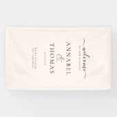 Einfache moderne Kalligrafie "Welcome" Hochzeit Banner (Horizontal)