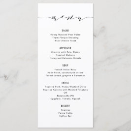 Einfache moderne Kalligrafiekarte Menükarte