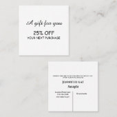 einfache moderne Kalligraphie-Diskontkarte Rabattkarte (Vorne/Hinten)