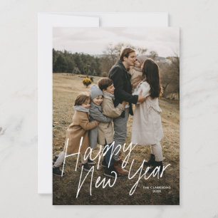 Einfache moderne Kalligraphie - Happy New Year 2 F Feiertagskarte