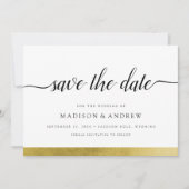 Einfache moderne Kalligraphie Save the Date (Vorderseite)
