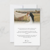 Einfache moderne kalligraphische Hochzeit Dankeskarte (Rückseite)